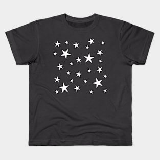 White Stars Pattern on Grey Kids T-Shirt